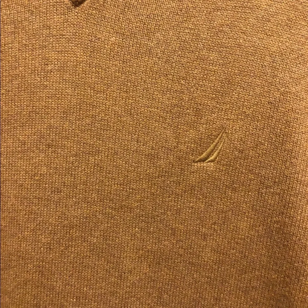 NAUTICA Mens Chestnut Brown V Neck Sweater Size S Small EUC $80